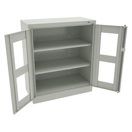 Shelving Storage Cabinet, 42 in H, 36 in W, Swing, Keyed, Light Gray, 2 Shelves, 0 Drawers MPN:CVD1442 LIGHT GREY