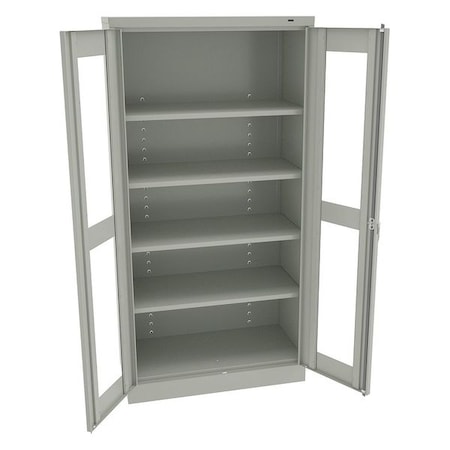 Shelving Storage Cabinet, 72 in H, 36 in W, Swing, Keyed, Light Gray, 4 Shelves, 0 Drawers MPN:CVD1470 LIGHT GREY