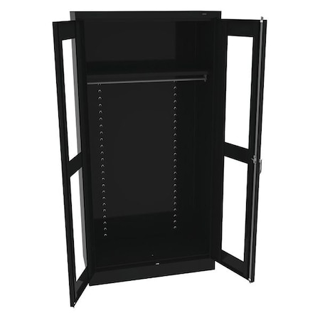 Wardrobe Storage Cabinet, 72 in H, 36 in W, Swing, Keyed, Black, 1 Shelves, 0 Drawers MPN:CVD1471 BLACK