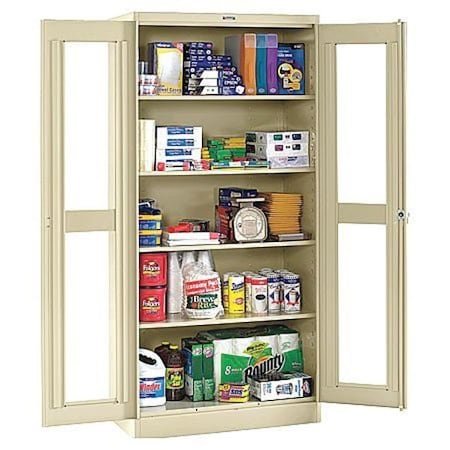 Shelving Storage Cabinet, 78 in H, 36 in W, 24 in D, Swing, Keyed, Sand, 4 Shelves, 0 Drawers MPN:CVD1480 SAND