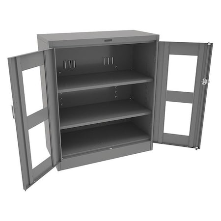 Shelving Storage Cabinet, 42 in H, 36 in W, Swing, Keyed, Medium Gray, 2 Shelves, 0 Drawers MPN:CVD1842 MED GREY