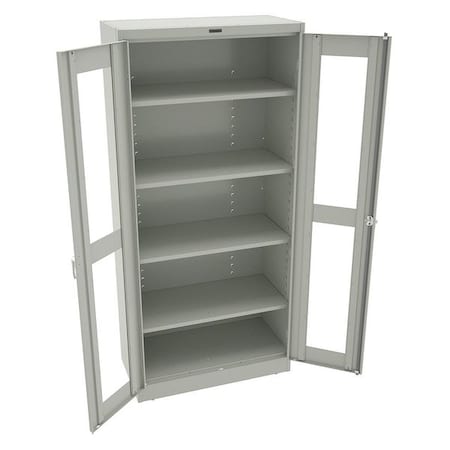 Shelving Storage Cabinet, 78 in H, 36 in W, 18 in D, Swing, Keyed, Light Gray, 4 Shelves, 0 Drawers MPN:CVD1870 LIGHT GREY