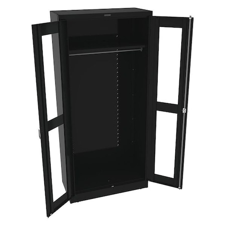 Wardrobe Storage Cabinet, 78 in H, 36 in W, 18 in D, Swing, Keyed, Black, 1 Shelves, 0 Drawers MPN:CVD1871 BLACK