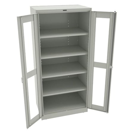 Shelving Storage Cabinet, 78 in H, 36 in W, 24 in D, Swing, Keyed, Light Gray, 4 Shelves, 0 Drawers MPN:CVD2470 LIGHT GREY