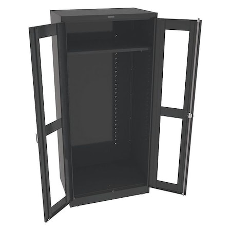 Wardrobe Storage Cabinet, 78 in H, 36 in W, 24 in D, Swing, Keyed, Black, 1 Shelves, 0 Drawers MPN:CVD2471 BLACK
