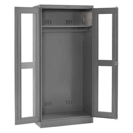 Wardrobe Storage Cabinet, 78 in H, 36 in W, 24 in D, Swing, Keyed, Medium Gray, 1 Shelves, 0 Drawers MPN:CVD2471 MED GREY