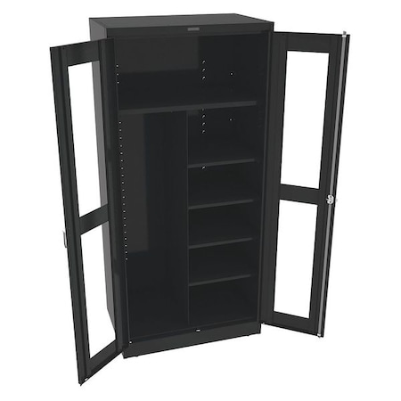 Combo Wardrobe Storage Cabinet, 78 in H, 36 in W, 24 in D, Swing, Keyed, Black, 5 Shelves, 0 Drawers MPN:CVD2472 BLACK
