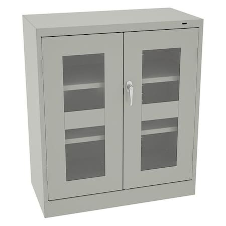 Shelving Storage Cabinet, 42 in H, 36 in W, 24 in D, Swing, Keyed, Light Gray, 2 Shelves, 0 Drawers MPN:CVD4224LG