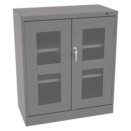 Shelving Storage Cabinet, 42 in H, 36 in W, 24 in D, Swing, Keyed, Medium Gray, 2 Shelves, 0 Drawers MPN:CVD4224MG