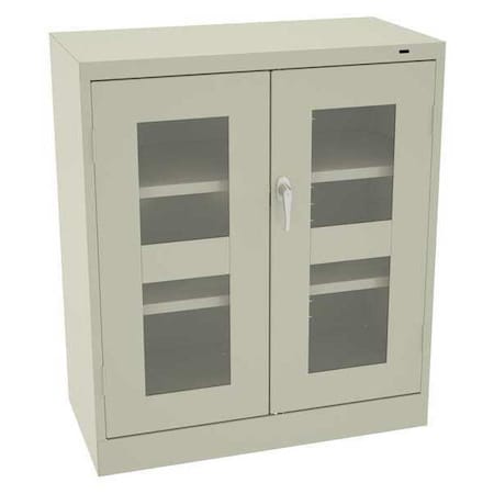 Shelving Storage Cabinet, 42 in H, 36 in W, 24 in D, Swing, Keyed, Champagne/Putty, 2 Shelves MPN:CVD4224PY