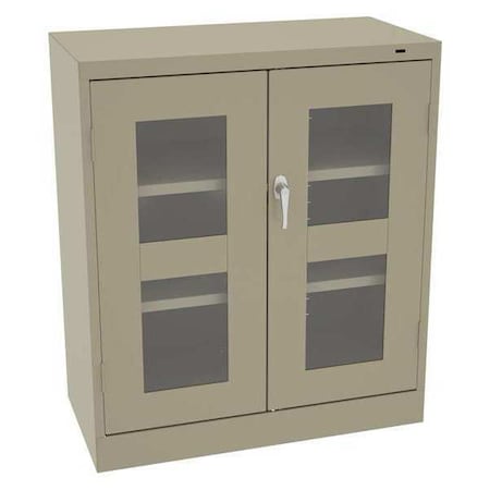 Shelving Storage Cabinet, 42 in H, 36 in W, 24 in D, Swing, Keyed, Sand, 2 Shelves, 0 Drawers MPN:CVD4224SD