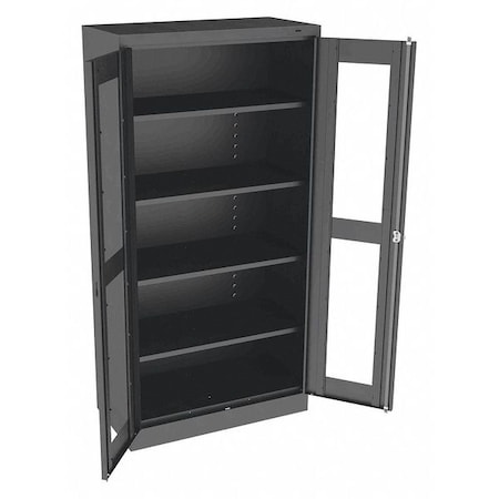 Shelving Storage Cabinet, 72 in H, 36 in W, 18 in D, Swing, Keyed, Black, 4 Shelves, 0 Drawers MPN:CVD7218 BLACK