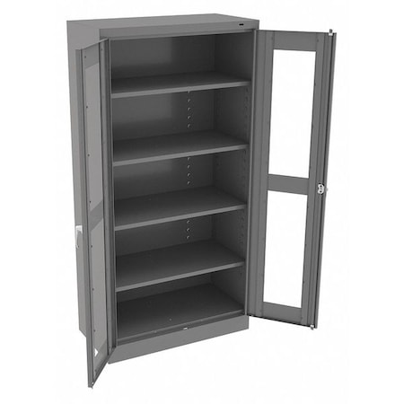 Shelving Storage Cabinet, 72 in H, 36 in W, 18 in D, Swing, Keyed, Medium Gray, 4 Shelves, 0 Drawers MPN:CVD7218 MED GREY