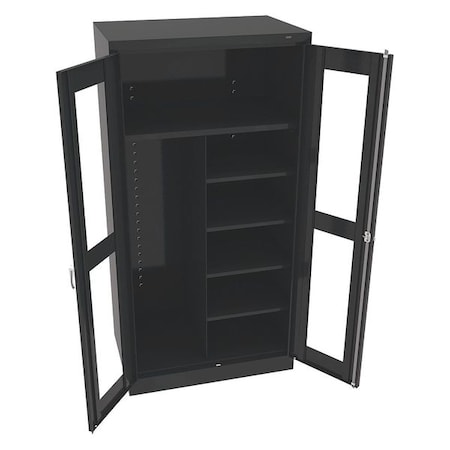 Combo Wardrobe Storage Cabinet, 72 in H, 36 in W, 24 in D, Swing, Keyed, Black, 5 Shelves, 0 Drawers MPN:CVD7220 BLACK