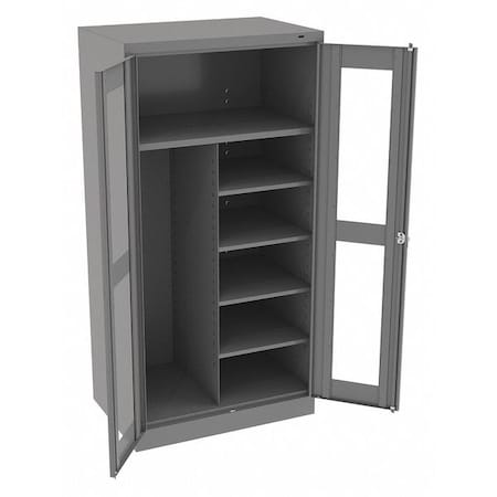 Combo Wardrobe Storage Cabinet, 72 in H, 36 in W, 24 in D, Swing, Keyed, Medium Gray, 5 Shelves MPN:CVD7220 MED GREY