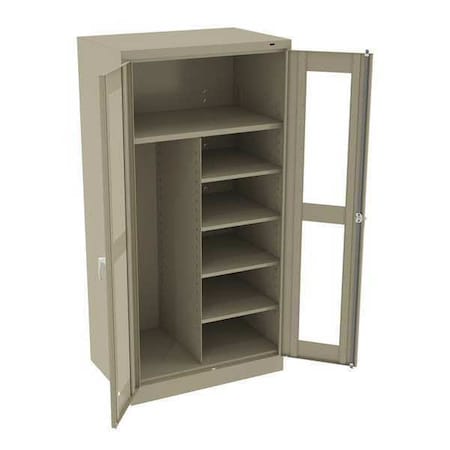Combo Wardrobe Storage Cabinet, 72 in H, 36 in W, 24 in D, Swing, Keyed, Sand, 5 Shelves, 0 Drawers MPN:CVD7220 SAND