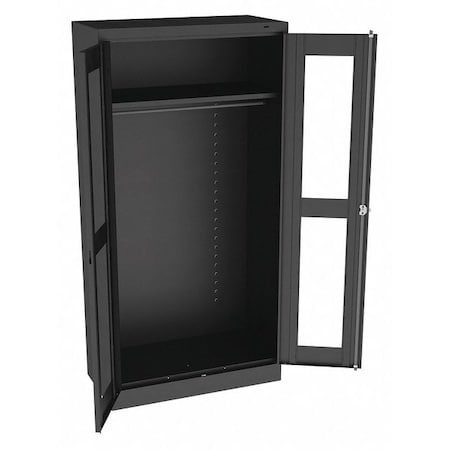 Shelving Storage Cabinet, 72 in H, 36 in W, 24 in D, Swing, Keyed, Black, 4 Shelves, 0 Drawers MPN:CVD7224 BLACK