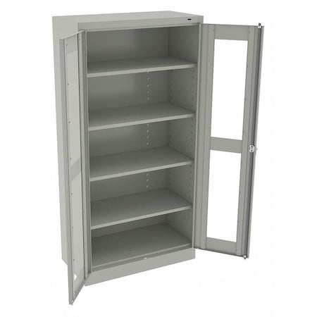 Shelving Storage Cabinet, 72 in H, 36 in W, 24 in D, Swing, Keyed, Light Gray, 4 Shelves, 0 Drawers MPN:CVD7224 LIGHT GREY