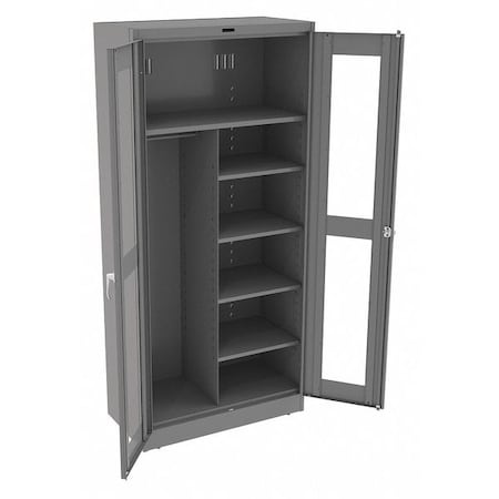 Combo Wardrobe Storage Cabinet, 78 in H, 36 in W, 18 in D, Swing, Keyed, Medium Gray, 5 Shelves MPN:CVD7814 MED GREY
