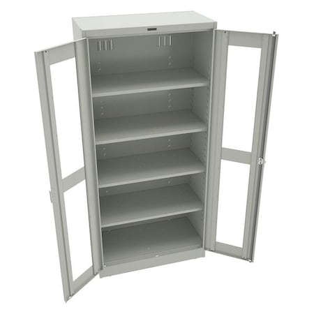 Shelving Storage Cabinet, 78 in H, 36 in W, 18 in D, Swing, Keyed, Light Gray, 4 Shelves, 0 Drawers MPN:CVD7818 LIGHT GREY