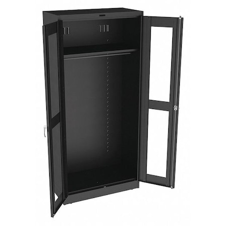 Wardrobe Storage Cabinet, 78 in H, 36 in W, 18 in D, Swing, Keyed, Black, 1 Shelves, 0 Drawers MPN:CVD7818W BLACK