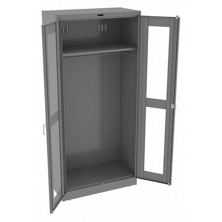 Wardrobe Storage Cabinet, 78 in H, 36 in W, 18 in D, Swing, Keyed, Medium Gray, 1 Shelves, 0 Drawers MPN:CVD7818W MED GREY