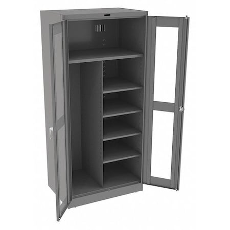 Combo Wardrobe Storage Cabinet, 78 in H, 36 in W, 24 in D, Swing, Keyed, Medium Gray, 5 Shelves MPN:CVD7820 MED GREY