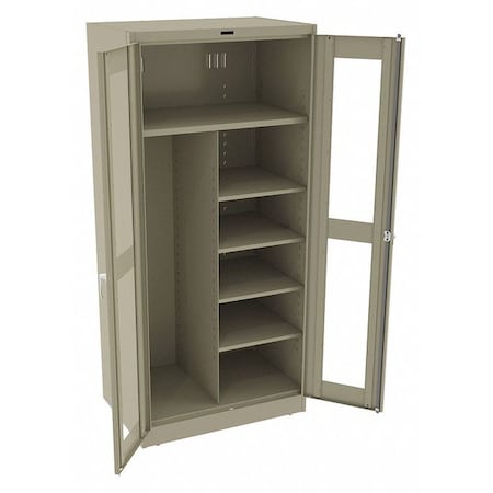 Combo Wardrobe Storage Cabinet, 78 in H, 36 in W, 24 in D, Swing, Keyed, Sand, 5 Shelves, 0 Drawers MPN:CVD7820 SAND