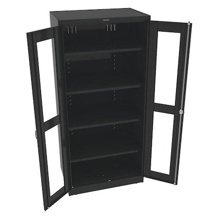 Shelving Storage Cabinet, 78 in H, 36 in W, Swing, Keyed, Black, 5 Shelves, 0 Drawers MPN:CVD7824 BLACK