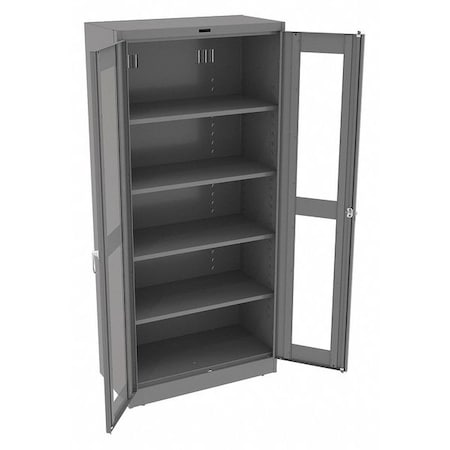 Shelving Storage Cabinet, 78 in H, 36 in W, 24 in D, Swing, Keyed, Medium Gray, 4 Shelves, 0 Drawers MPN:CVD7824 MED GREY