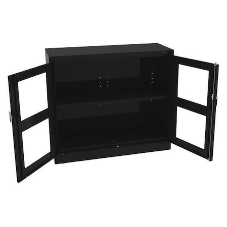 Shelving Storage Cabinet, 42 in H, 48 in W, Swing, Keyed, Black, 2 Shelves, 0 Drawers MPN:CVDJ1842SU BLACK