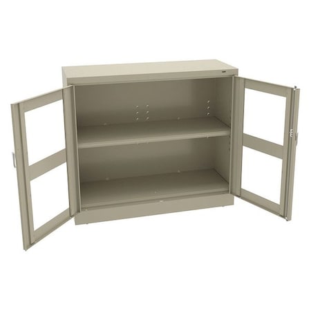 Shelving Storage Cabinet, 42 in H, 48 in W, Swing, Keyed, Sand, 2 Shelves, 0 Drawers MPN:CVDJ1842SU SAND