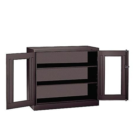 Shelving Storage Cabinet, 42 in H, 48 in W, 24 in D, Swing, Keyed, Black, 2 Shelves, 0 Drawers MPN:CVDJ2442A BLACK