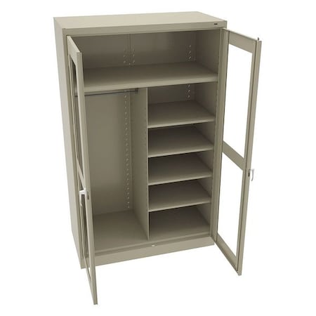 Combo Wardrobe Storage Cabinet, 78 in H, 48 in W, 24 in D, Swing, Keyed, Sand, 5 Shelves, 0 Drawers MPN:CVDJ2478C SAND