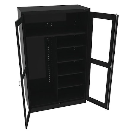 Shelving Storage Cabinet, 78 in H, 48 in W, Swing, Keyed, Black, 6 Shelves, 0 Drawers MPN:CVDJ2478SUC BLACK