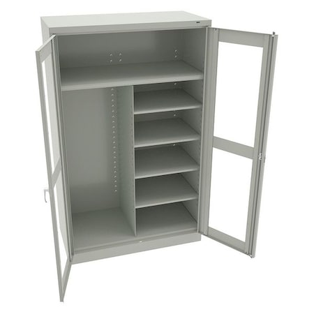 Combo Wardrobe Storage Cabinet, 78 in H, 48 in W, 24 in D, Swing, Keyed, Light Gray, 5 Shelves MPN:CVDJ2478SUC LIGHT GREY