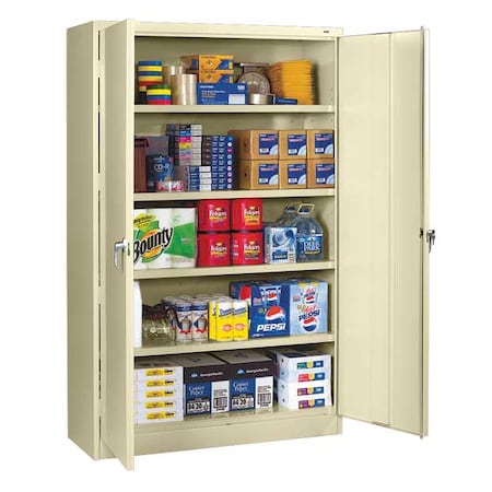 Shelving Storage Cabinet, 78 in H, 48 in W, Champagne/Putty, 0 Drawers MPN:J1878SUPY