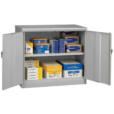 Shelving Storage Cabinet, 42 in H, 48 in W, Light Gray, 2 Shelves, 0 Drawers MPN:J2442A-LGY