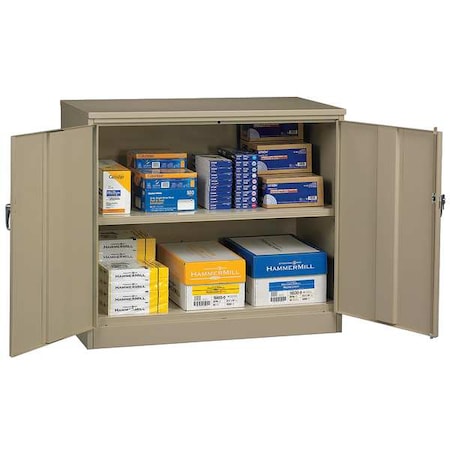 Shelving Storage Cabinet, 42 in H, 48 in W, Sand, 0 Drawers MPN:J2442SU-SD