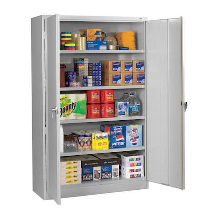 Shelving Storage Cabinet, 78 in H, 48 in W, Swing, Keyed, Light Gray, 5 Shelves, 0 Drawers MPN:J2478ALGY