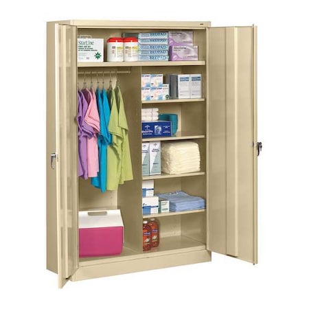 Combo Wardrobe Storage Cabinet, 78 in H, 48 in W, Sand, 6 Shelves, 0 Drawers MPN:J2478C SAND