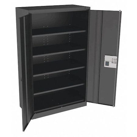 Shelving Storage Cabinet, 78 in H, 48 in W, 24 in D, Recessed Pull, Electronic Keypad, Black MPN:J2478SUELBK