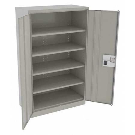 Shelving Storage Cabinet, 78 in H, 48 in W, 24 in D, Recessed Pull, Electronic Keypad, Light Gray MPN:J2478SUELLG