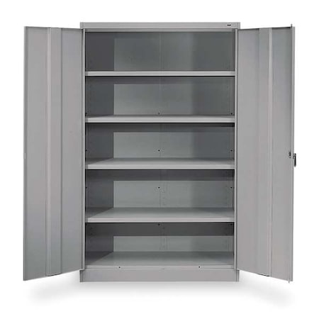 Shelving Storage Cabinet, 78 in H, 48 in W, Swing, Keyed, Medium Gray, 4 Shelves, 0 Drawers MPN:J2478SUMGY