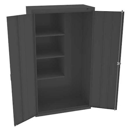 Janitorial Storage Cabinet, 64 in H, 36 in W, 18 in D, Swing, Keyed, Black, 4 Shelves, 0 Drawers MPN:JAN6618DHBK