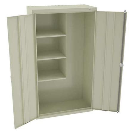 Janitorial Storage Cabinet, 64 in H, 36 in W, 18 in D, Swing, Keyed, Putty, 4 Shelves, 0 Drawers MPN:JAN6618DHPY
