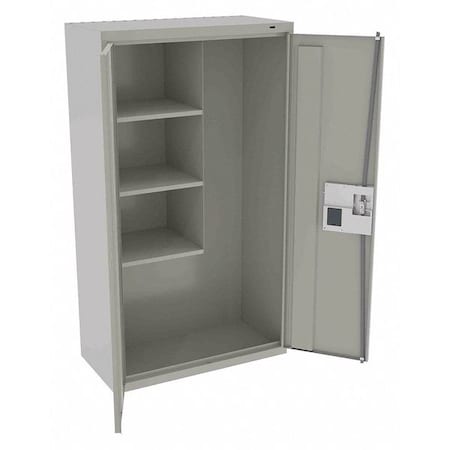 Janitorial Storage Cabinet, 64 in H, 36 in W, 18 in D, Recessed Pull, Electronic Keypad, Light Gray MPN:JAN6618ELLG