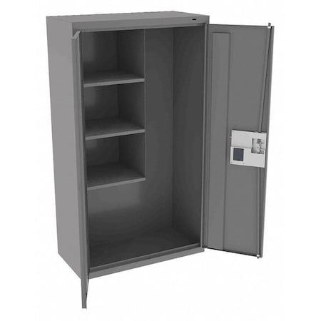 Janitorial Storage Cabinet, 64 in H, 36 in W, 18 in D, Recessed Pull, Electronic Keypad, 4 Shelves MPN:JAN6618ELMG