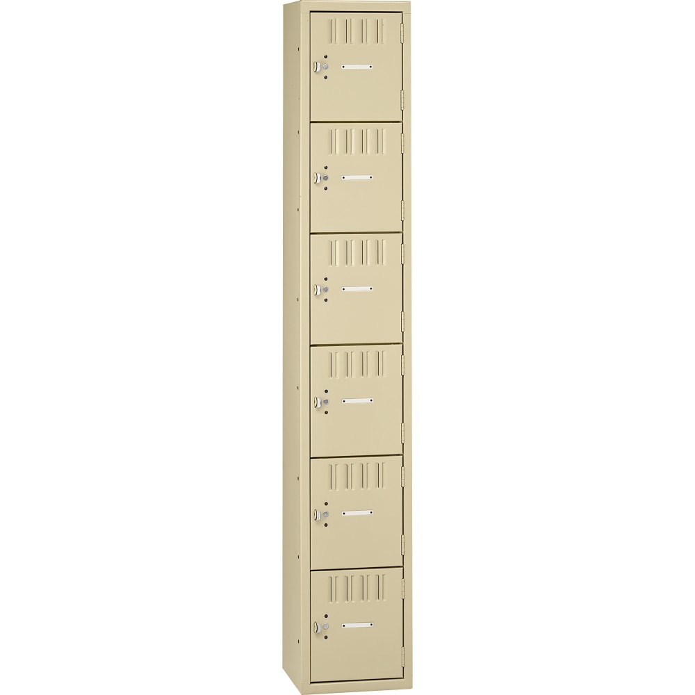 Tennsco Six-Tier Box Locker, 1-Wide, 72inH x 12inW x 18inD, Sand MPN:BS6121812ASD