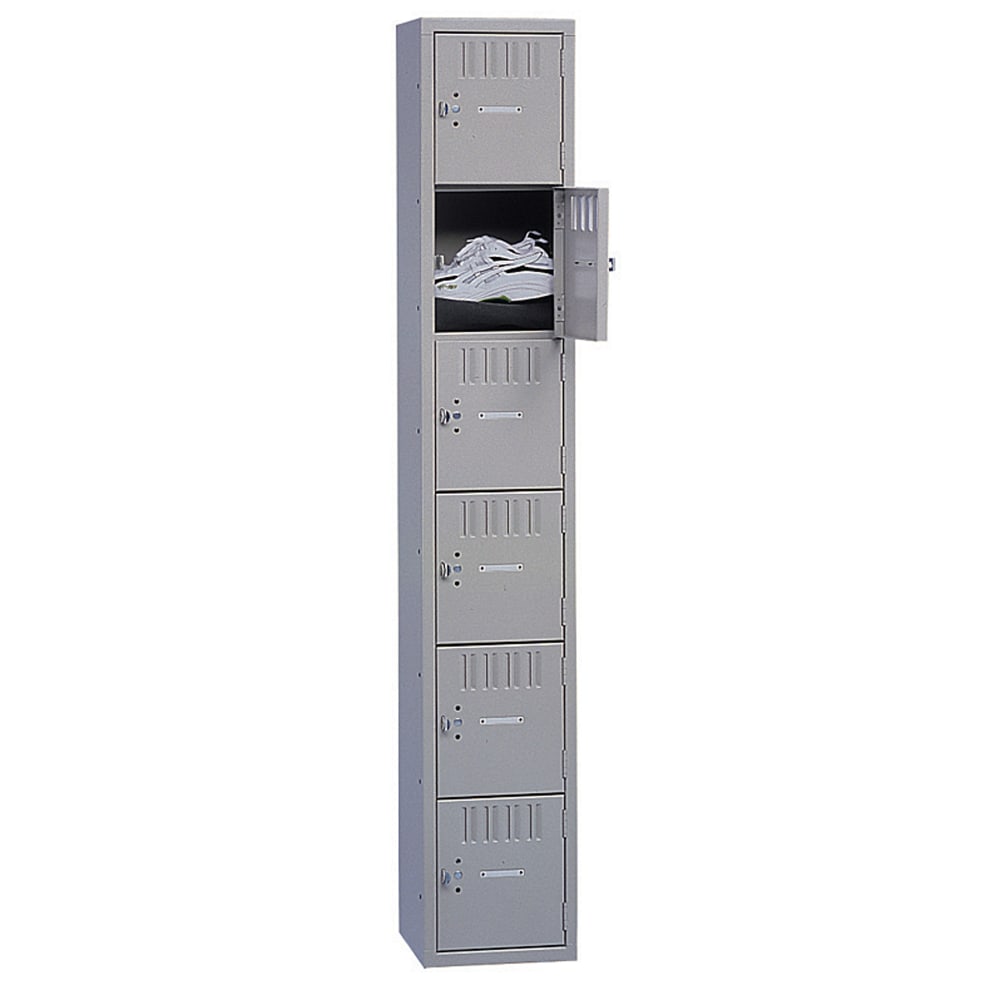 Tennsco Single-Tier Locker, 3-Wide, 72inH x 36inW x 18inD, Medium Gray MPN:STS121872CMG